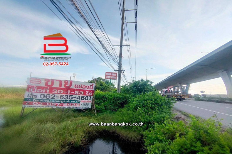 ที่ดินเปล่า เนื้อที่ 30-1-53 ไร่ ใกล้การไฟฟ้าบางปะกง ถนนบางนา-ตราด กม.52 ฝั่งขาออก ตำบลบางปะกง อำเภอบางปะกง ฉะเชิงเทรา