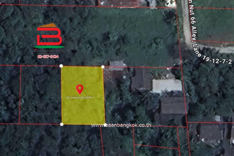 ที่ดินเปล่า อ่อนนุช (ใกล้ BTS สายสีเหลือง แอร์พอตติ้ง) เนื้อที่ 100 ตรว. แขวงประเวศ เขตประเวศ 